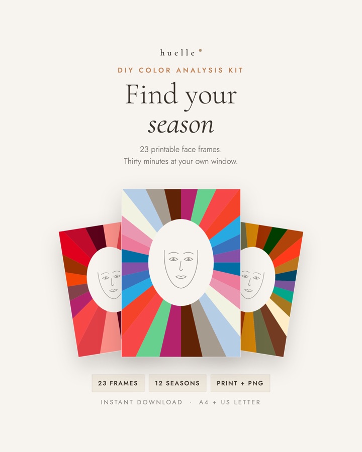 DIY color analysis kit with printable face frames
