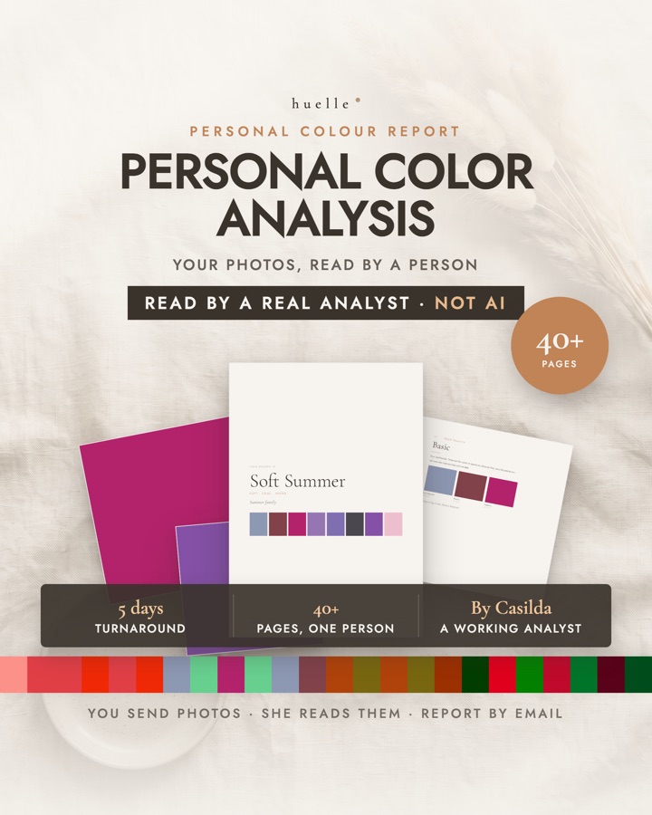 Personal color analysis from your photos, by a working analyst